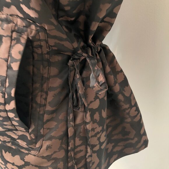 Luii Coat Black Brown Leopard Print Coat, Size L - Picture 3 of 9
